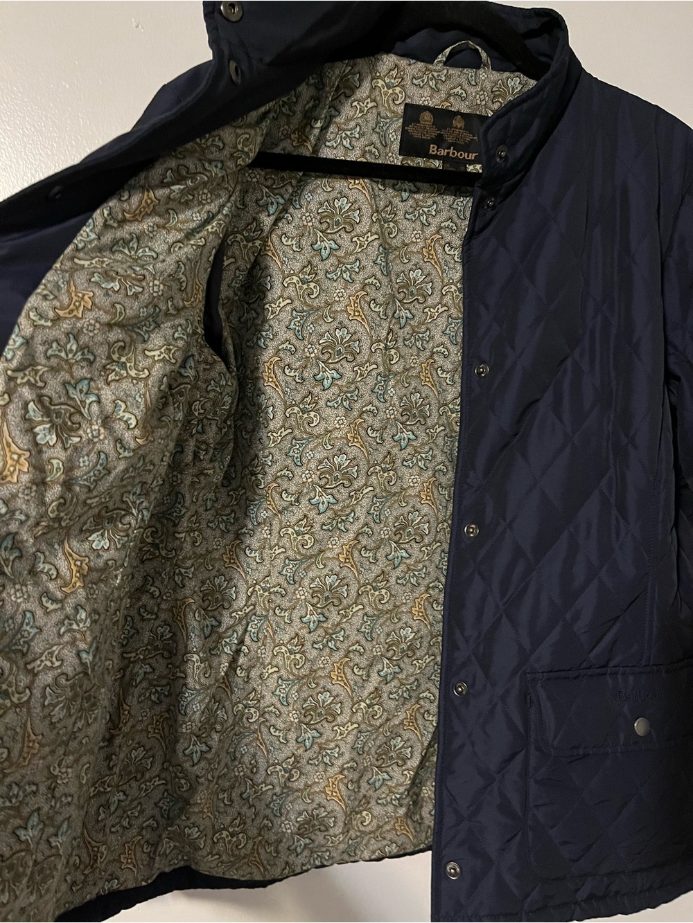 Barbour Navy Quilted Snap-Front Women's Jacket - Picture 5 of 6
